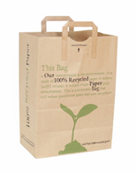 100% recycled environmentally friendly paper bags